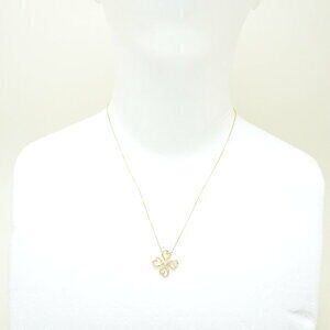 Tiffany Loving Heart Clover Necklace Diamond Yellow Gold